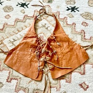 Vintage leather halter top one size
